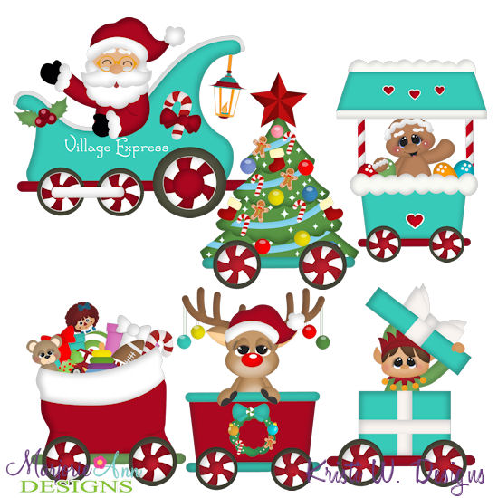 Winter Village~Town Train SVG Cutting Files + Clipart - Click Image to Close